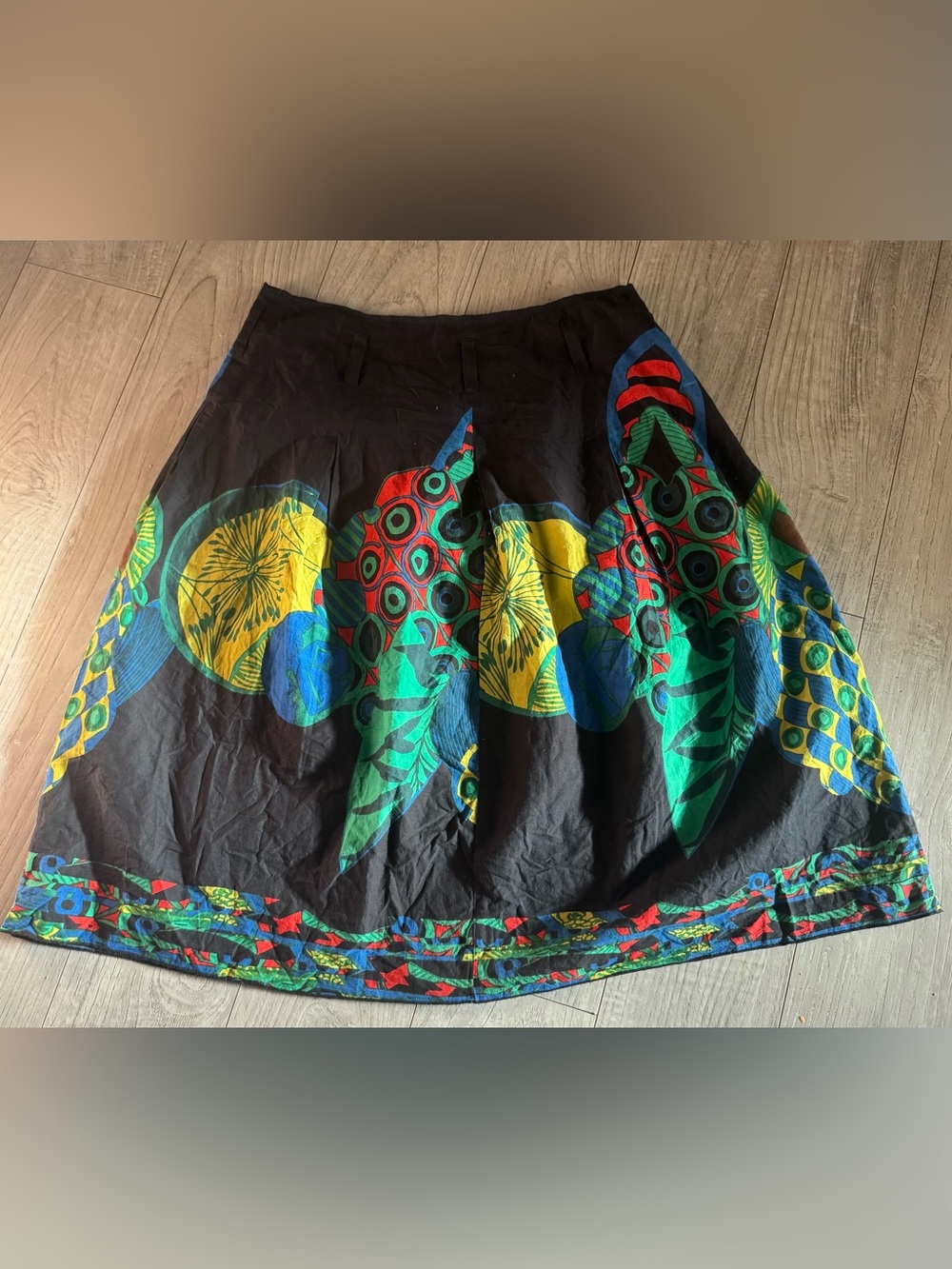J.Peterman Company Women's Boho Midi Cotton Floral Print Skirt Sz 10